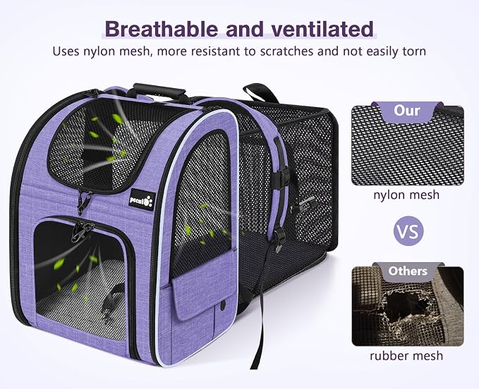 Pecute Cat Backpack Carrier Expandable, Pet Backpack - Image 5