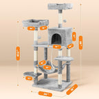 Yaheetech 59in Cat Tree for Multiple Cats, Extended Platforms for Climbing & - Image 9