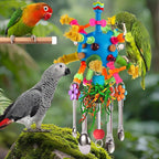 Parrot Toys Bird Toys Perch Pullable Stainless Steel Spoons Colorful Acrylic - Image 7