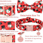 Christmas Dog Collar with Bow Tie, Christmas Collar - Image 3