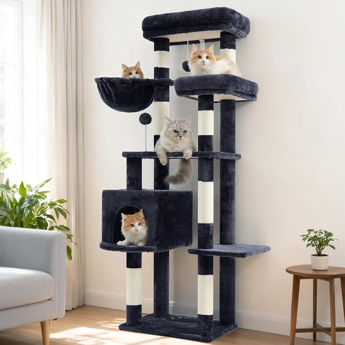 Cat Tree for Indoor Cats, 55.1 inch Cat Tower - Image 8