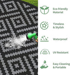 GENIMO 10' Round Outdoor Rug for Patios Clearance, Reversible Plastic Straw Rugs - Image 5