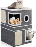 Shikha 2-Storey Cat Houses for Indoor Cats, Dual-Purpose Double Large Cat Beds by Shikha