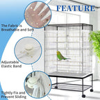 Daoeny Bird Cage Seed Catcher, Large Bird Cage Cover, Adjustable Soft Airy - Image 4
