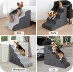 Dog Stairs for High Beds with Tunnel, 5-Step Dog Steps for Small Dogs and Cats - Image 5