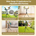 16-63 Inch Height Adjustable Bird Perch Pepper Wood Bird Training Perch Stand - Image 6