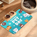 Pet Dog Cat Food Mat, Animal Paws Absorbent Waterproof Placemat by Unknown