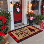 Tinideya 2 Pcs Door Mat Welcome Non Slip Coir Mats Floor Layering Doormats - Image 5