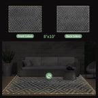 GENIMO Outdoor Rug with LED Strip Lights, Reversible Plastic Straw Rugs - Image 6