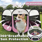 Pink Puppy Playpen for Middle Dog Cat, Dog Tent Crates Cage Indoor/Outdoor - Image 5