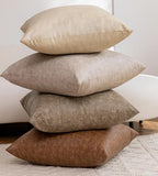 Pack of 4 Neutral Decorative Faux Leather Throw Pillow Covers 20x20 inch - Image 9