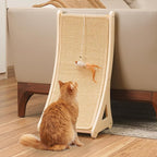 PETKARAY Curved Cat Scratcher, Sisal Kitty Scratching Ramp, L Shape Scratch Pad by PETKARAY