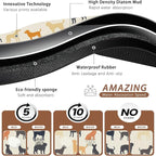 Cute Dog Cat Food Mat, Color Silhouette Absorbent Pet Feeding Mat - Image 3