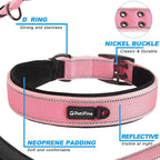 PetiFine Dog Collar for Large Dogs, Neoprene Padded and Adjustable, Reflective - Image 3