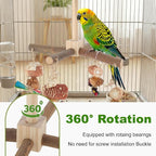 Rotating Bird Perches, Natural Wooden Perch - Image 3