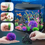 10pcs Aquarium Artificial Plastic Plants Decorations and Rock Cave Decor Set - Image 4