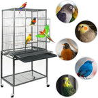 SUPER DEAL 53-Inch Rolling Bird Cage Large Wrought Iron Cage - Image 4