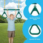 TURFEE 3 Pack Assorted Swing Set, Including 1 Gym Rings Trapeze Bar and 2 Pcs - Image 5