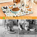 Dog Bowl Mat, Chickens Roosters Pet Feeding Mat - Image 4