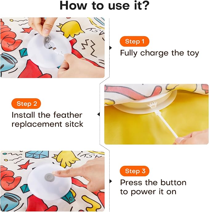 Potaroma Interactive Cat Feather Toys, Hide and Seek Concealed Moving Feather - Image 6