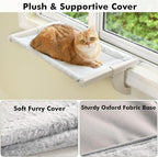 Window Sill Mount Cat Perch for Indoor Cats, One-Step Sliding Clamping Slot - Image 2