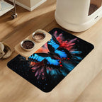 Blue Butterfly on Blooming Pet Feeding Mat– Christmas Stocking Quick Dry by LUTASER