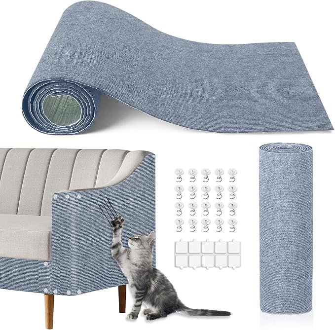 Cat Scratching Mat, 118.5"x15.9" Trimmable Self-Adhesive Cat Scratch Carpet by Unknown