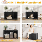 Cat Litter Box Enclosure, Indoor Outdoor Cat House Weatherproof, Side Table - Image 5