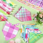 Sweetude 60 Pcs Spring Plaid Dog Bandanas Bulk Spring Pet Scarf Bibs Adjustable - Image 4