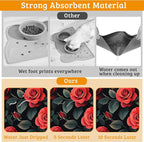 Retro Rose Feeding Mat, Non-Slip Rubber Backing Mat, Cat Dog Accessories - Image 3