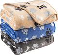 Dog Blanket Paw Bone Pattern 1 Pack 3 Colorful 60"*50" Super Soft Warm Flannel by AIWEKHOME