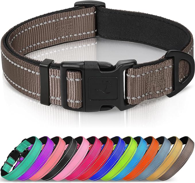 Joytale Reflective Dog Collar, Soft Neoprene Padded, Metal D-Ring, Nylon Pet by Joytale