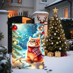 Christmas Garden Flag Winter Flag Cute Kitten Scarf Snow Scene Outdoor Yard - Image 5