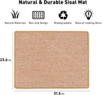 FUKUMARU Cat Scratcher Mat, 23.6 X 31.5 Inch Natural Sisal Cat Scratch Mats - Image 2