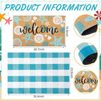 Tinideya 2 Pcs Summer Door Mat Coastal Beach Welcome Non Slip Coir Mats Sea - Image 2