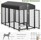 2PCS Dog Kennel Outdoor, Large Outside Dog Kennel - Image 6