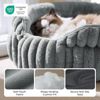 Bedsure ComfyFleece™ Small Cat Bed, Washable Round Cute Pet Beds - Image 3