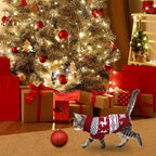Cat Christmas Sweater Pet Winter Warm Coat Pajamas Reindeer Snowflake Knitwear - Image 5