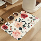 Pink Flower Leaf Pet Feeding Mat–Christmas Stocking Quick Dry Absorbent Dog Cat by LUTASER