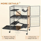 PawHut 50" 5-Tier Small Animal Cage, Ferret Cage, Large Chinchilla Cage - Image 6