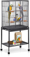 SUPER DEAL 53-Inch Rolling Bird Cage Large Wrought Iron Cage by Superdeal