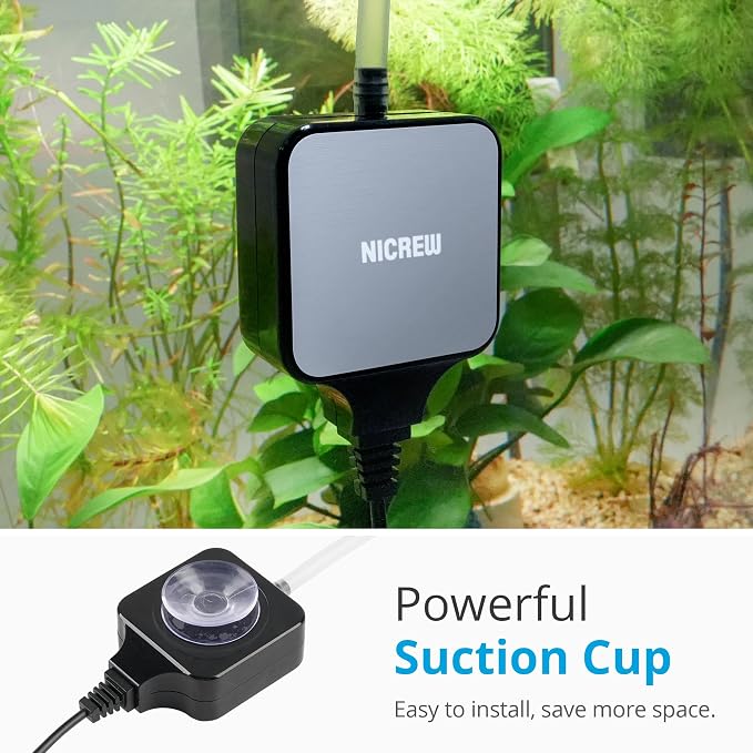 NICREW Nano Silent Aquarium Air Pump Black, Aquarium Aerator - Image 4