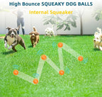 SHARLOVY 3'' Squeaky Balls for Small Dogs, 4 Colors Spiky Dog Balls for Puppy - Image 3