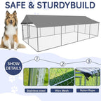236"x 118" Outdoor Dog Enclosure Heavy Duty Dog Kennel House Mesh Dog Big Cage - Image 4