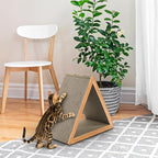 Nicunom 3-Sided Vertical Cat Scratching Post, Cat Scratcher Foldable, Triangle - Image 5
