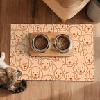 Adorable Cute Dog Faces Pattern Pets Food Mat Spill-Proof Pets Feeding Mats - Image 5