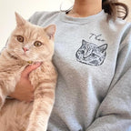 Personalized Dog Hoodie Sweatshirt, Custom Line Art Portrait Dogs Cats Hoodie - Image 4