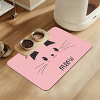 Pink Cat Dog Food Mat–Christmas Stocking Absorbent Quick Dry Feeding Placemat by LUTASER