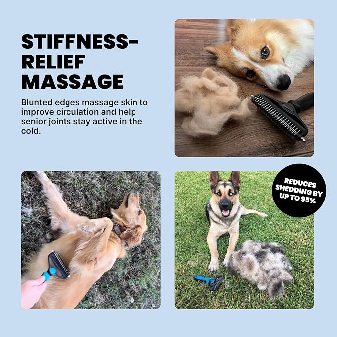 MalsiPree Dog Brush for Shedding - 2 in 1 Undercoat Rake Deshedding Tool for - Image 8