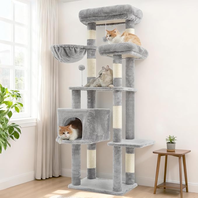 Cat Tree for Indoor Cats, 55.1 inch Cat Tower - Image 8
